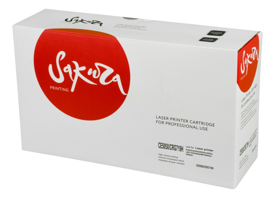 

Картридж лазерный Sakura SACE505X/CRG719H (CE505X/CRG-719II), черный, 6500 страниц, совместимый для LBP 6300/6650/imageCLASS MF5850dn/5880dn, LJ P2050/2055d/2055dn/2055x