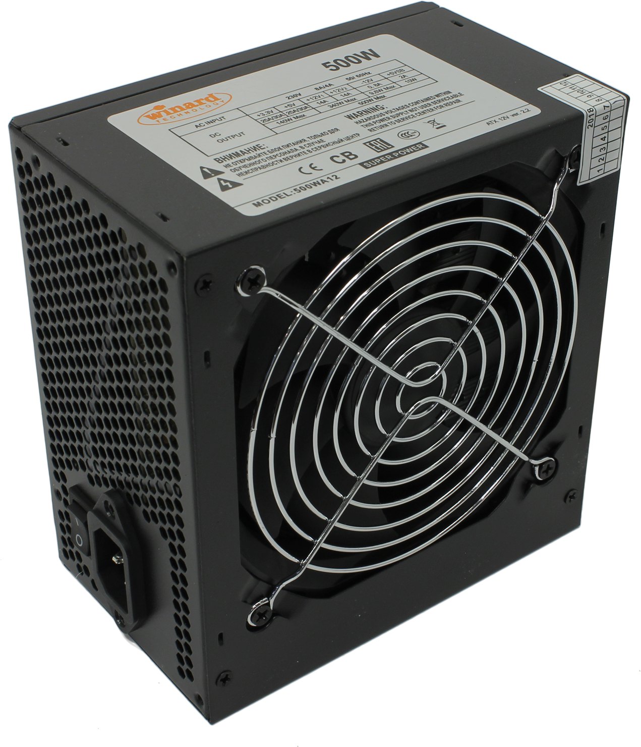 

Блок питания 500 Вт ATX Winard 500WA12, 120 мм (500WA12 Black), 500WA12