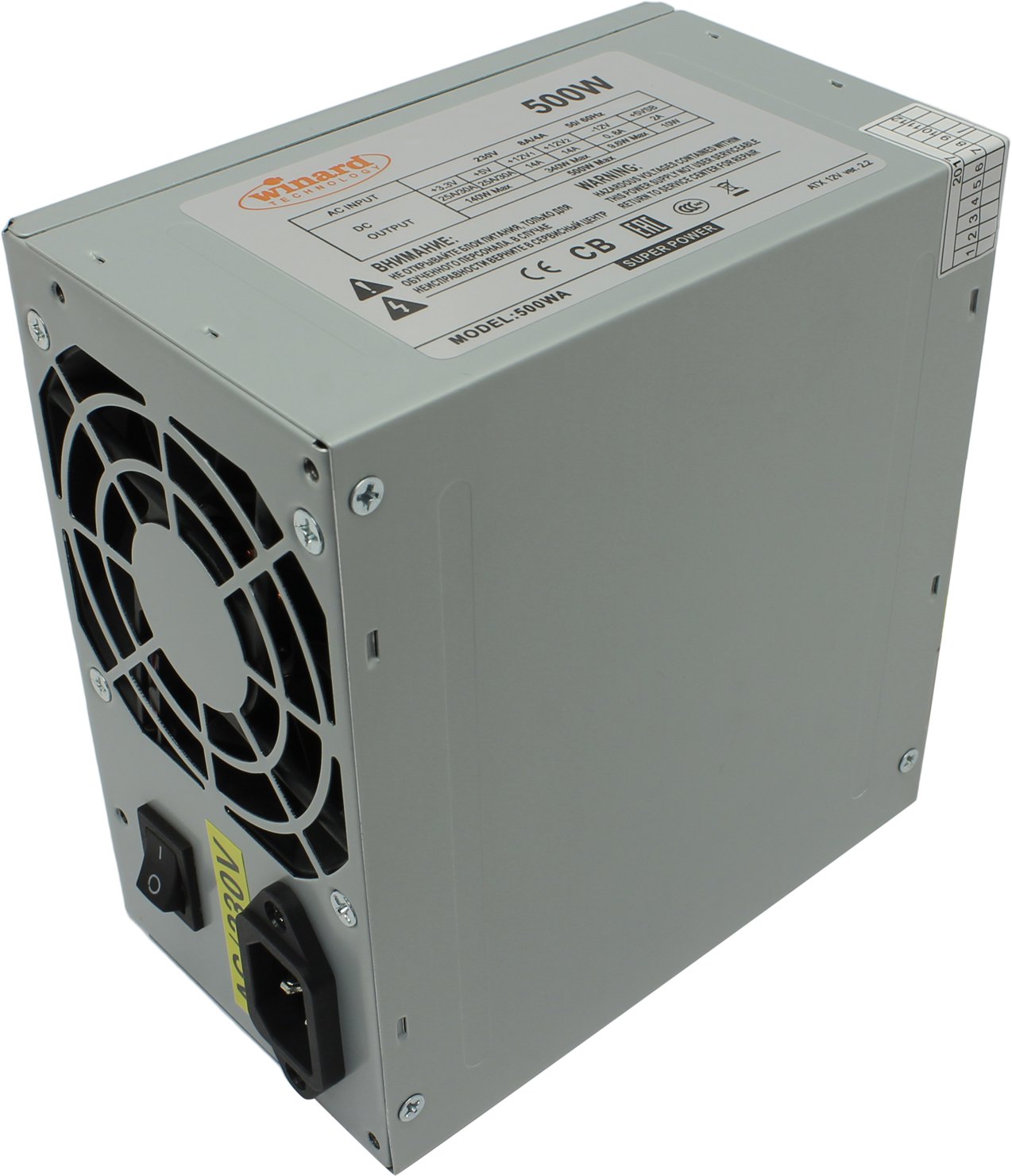 

Блок питания 500 Вт ATX Winard 500WA , 80 мм (500WA), 500WA