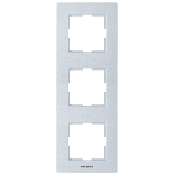 Рамка Panasonic Karre Plus, вертикальная, 3-поста, серебро (WKTF08132SL-RU)