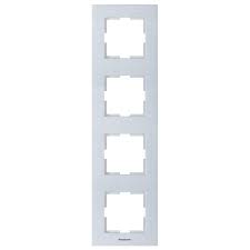 

Рамка Panasonic Karre Plus, вертикальная, 4-поста, серебро (WKTF08142SL-RU)