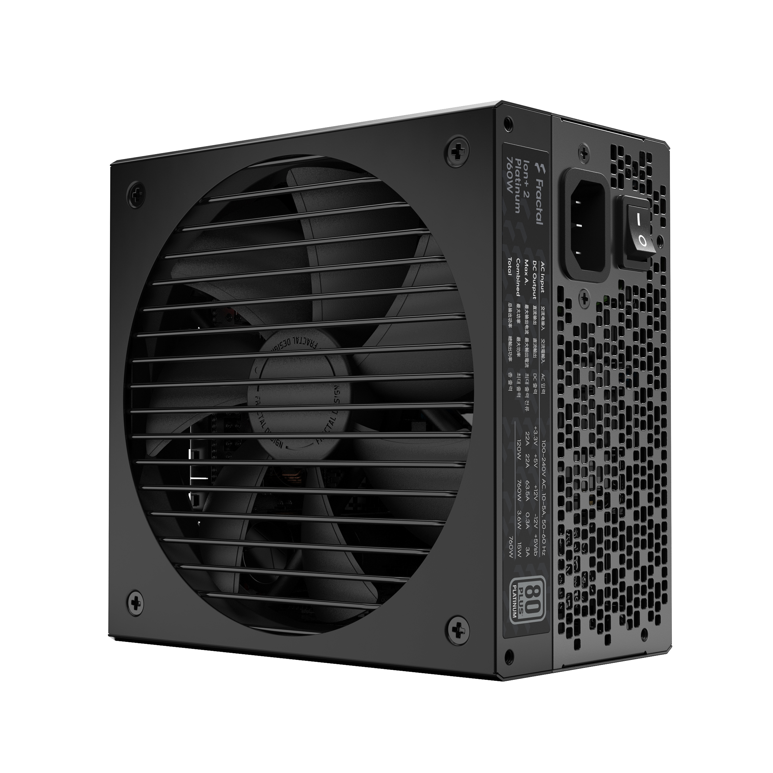 

Блок питания 760 Вт ATX Fractal Design ION+ 2 Platinum, 140 мм, 80 Plus Platinum (FD-P-IA2P-760), ION+ 2 Platinum