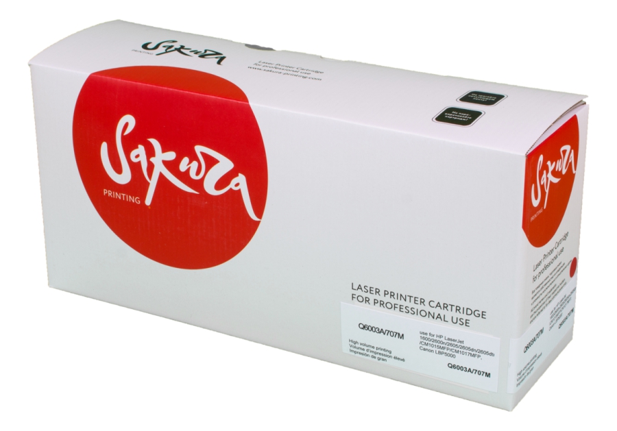 

Картридж лазерный Sakura SASAQ6003A/707M (Q6003A/707), пурпурный, 2000 страниц, совместимый для CLJ 1600/2600n/2605/2605dn/2605dtn/CM1015 MFP/LBP5000/5100/LBP5000 без чипа