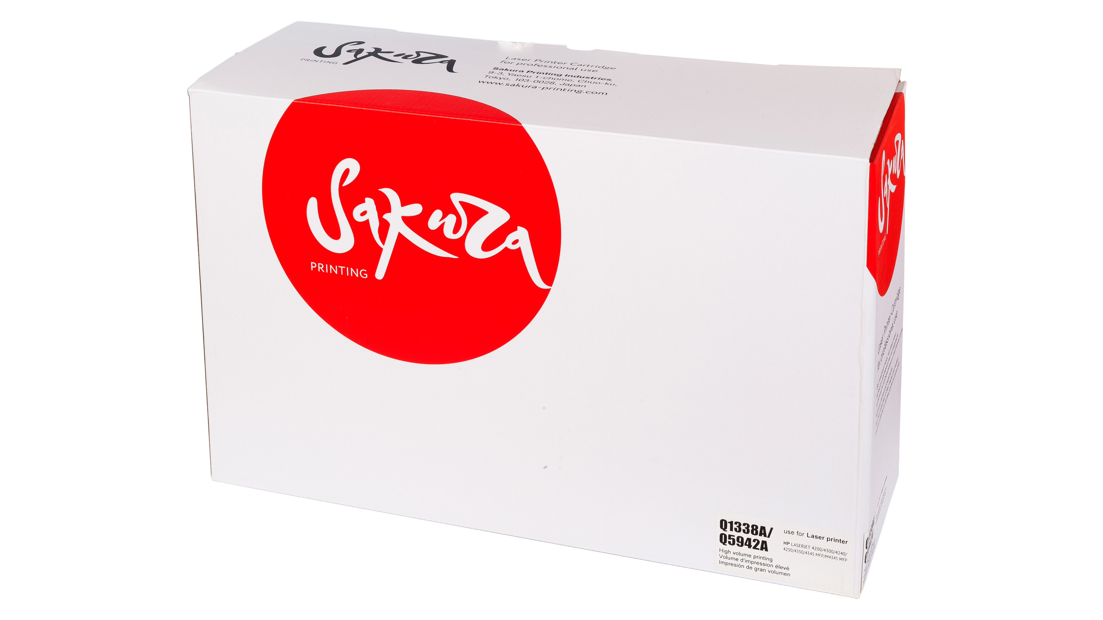 

Картридж лазерный SAKURA SAQ1338A/1339A/5942A/5945A-P (Q5942X/Q5945A/Q1338/Q1339), черный, 12000 страниц, совместимый для LaserJet 4200/4250/4300/4350/4345