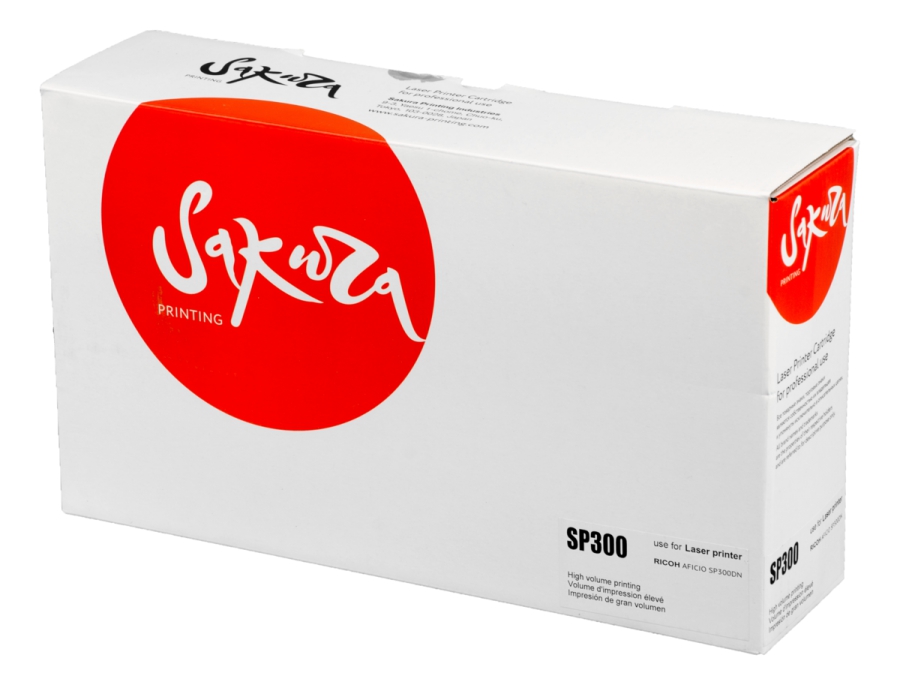 

Картридж лазерный Sakura SASP300 (SP300), черный, 1500 страниц, совместимый для Ricoh Aficio SP300DN без чипа