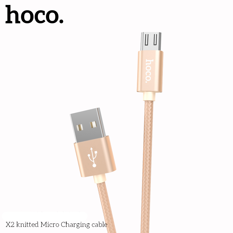 

Кабель USB-Micro USB, 2.4A, 1м, золотистый HOCO (6957531032182)