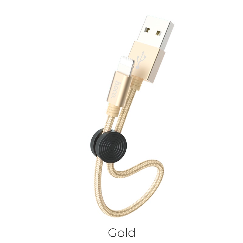 

Кабель USB-Lightning 8-pin, 2.4A, 25см, золотистый HOCO (6931474707420)