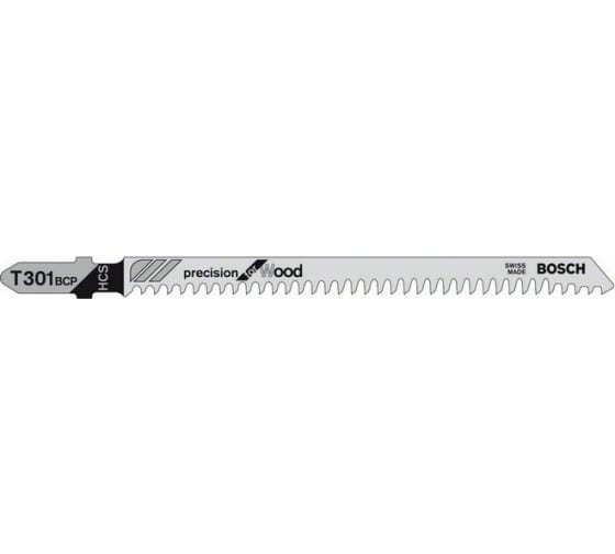 

Пилка для лобзика Bosch T301ВСР L117ммx91мм, точный рез (под углом), по дереву, 5шт. (2.608.633.A37), T301ВСР