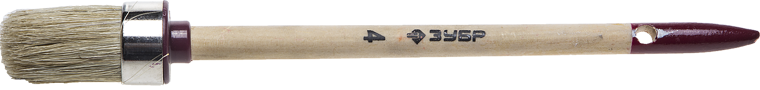Кисть Зубр №4, круглая, 2.5 см