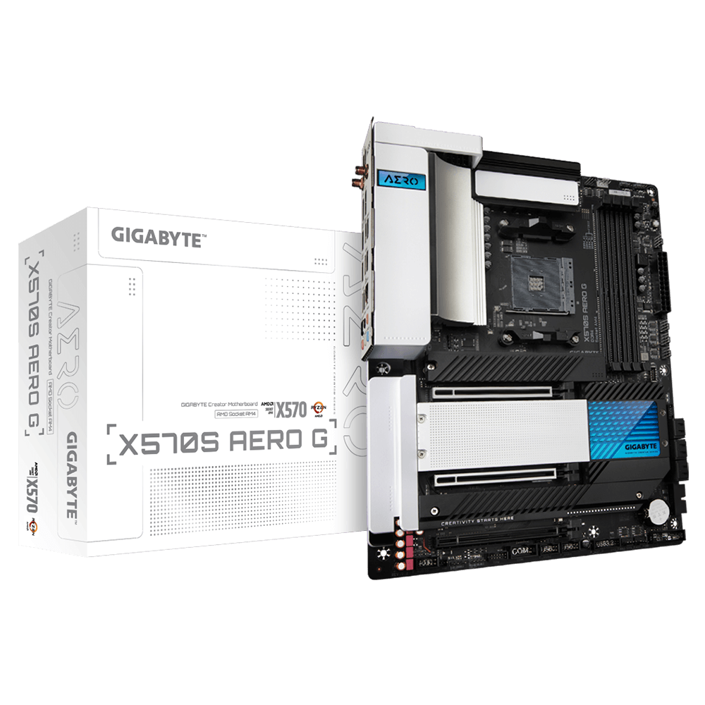 

Материнская плата GIGABYTE X570S AERO G, SocketAM4, AMD X570, 4xDDR4, 3PCI-Ex16, 6SATA3, 7.1-ch, 2.5GLAN, 10 USB 3.2, 3 USB Type-C, HDMI, DP, ATX, Retail, X570S AERO G