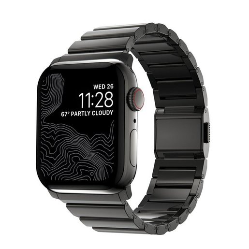 

Ремешок Nomad Steel Band v2 для Apple Watch 42/44 mm, титан 100%, титановый/серый (NM1A41BXS0)