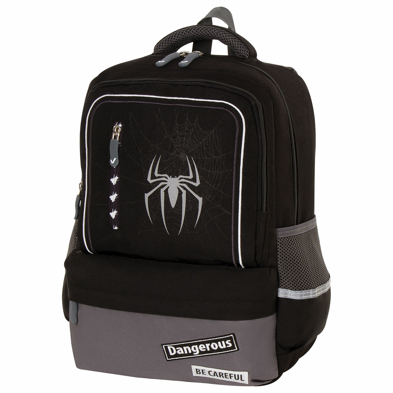 

Рюкзак Brauberg STAR Spider, анатомическая, вентилируемая, формоустойчивая спинка, 1 отделение, серый/черный (229978)