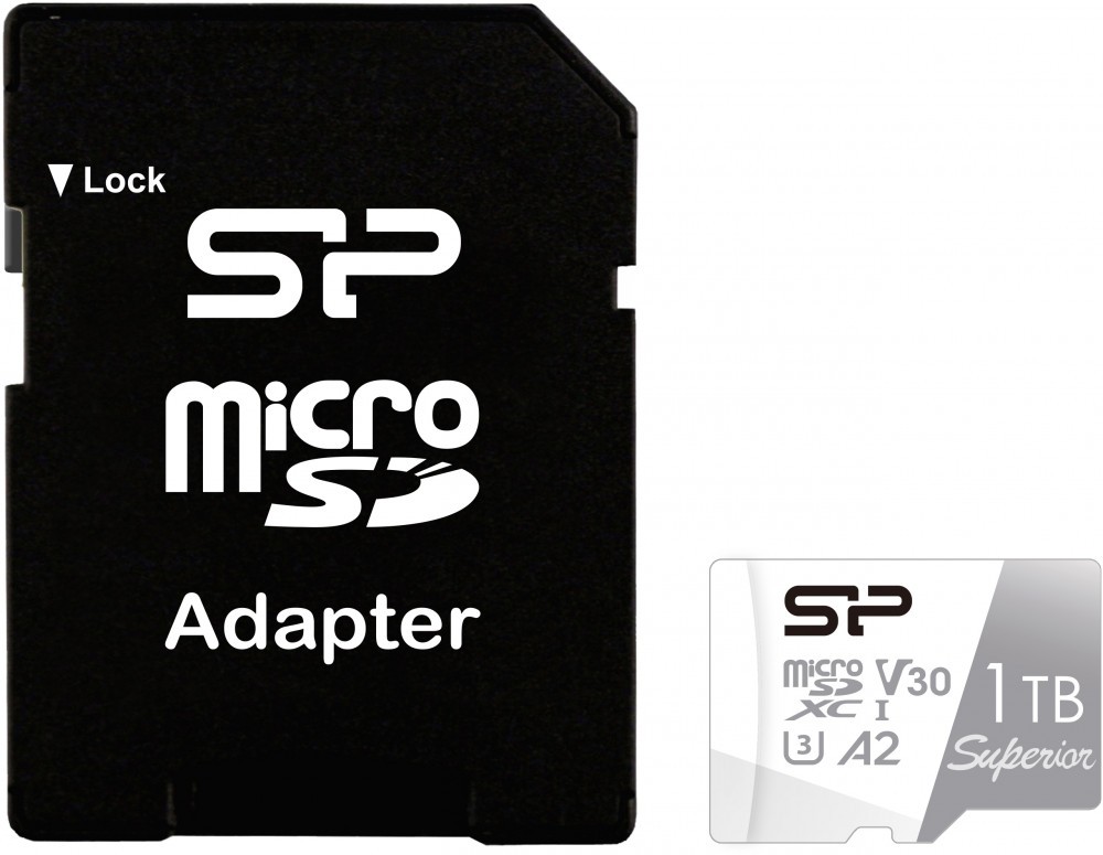 Карта памяти 1Tb microSDXC Silicon Power Superior Class 10 UHS-I U3 V30 A2 + адаптер