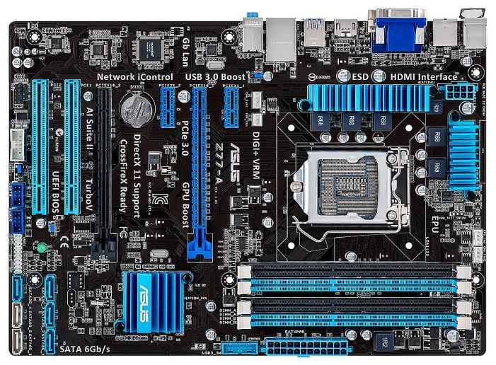 Материнская плата ASUS Z77-A, Socket1155, Intel Z77, ATX