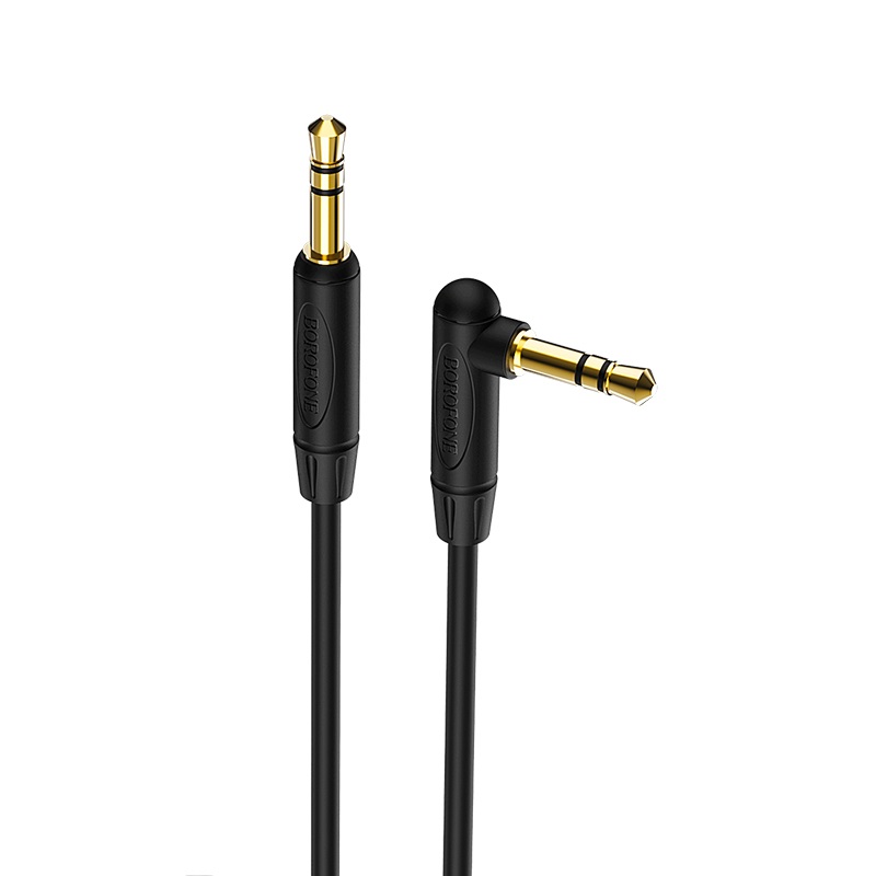 

Кабель Jack 3.5mm(M)-Jack 3.5mm(M) угловой, 1м, серый Borofone BL4 (BL4), BL4