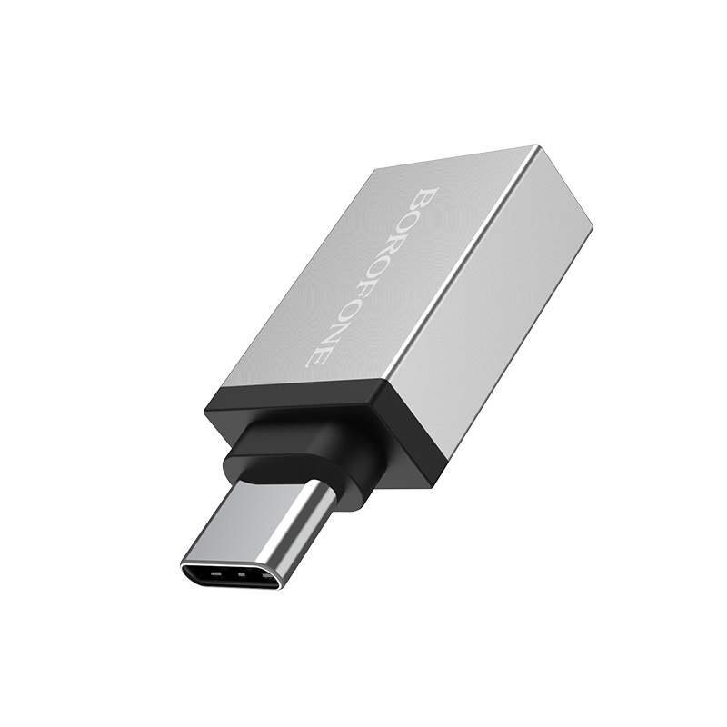 

Переходник (адаптер) USB Type-C (m)-USB, OTG, серебристый Borofone BV3 (BV3 ), BV3