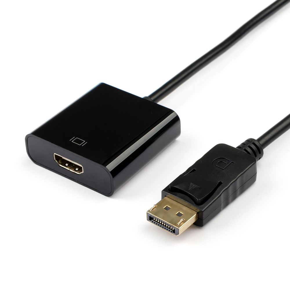 

Переходник (адаптер) DisplayPort(20M)-HDMI(19F), 10 см, черный Atcom AT6852 (AT6852), AT6852