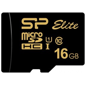 Карта памяти 16Gb microSDXC Silicon Power Elite Gold Class 10 UHS-I U1 + адаптер (SP016GBSTHBU1V1G)