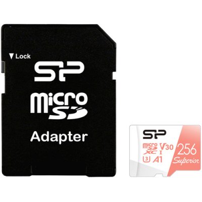 Карта памяти 256Gb microSDXC Silicon Power Superior Class 10 UHS-I U3 V30 A1 + адаптер (SP256GBSTXDV3V20SP)