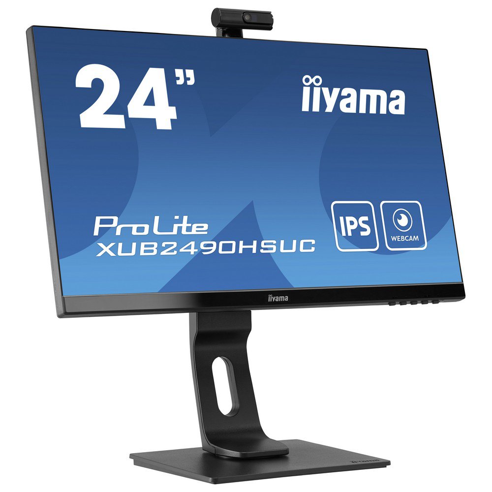 

Монитор 23.8" Iiyama XUB2490HSUC-B1 IPS, 1920x1080 (16:9), 250кд/м2, 4мс, 178°/178°, VGA, HDMI, DisplayPort, USB-Hub, веб-камера, черный (XUB2490HSUC-B1), XUB2490HSUC-B1