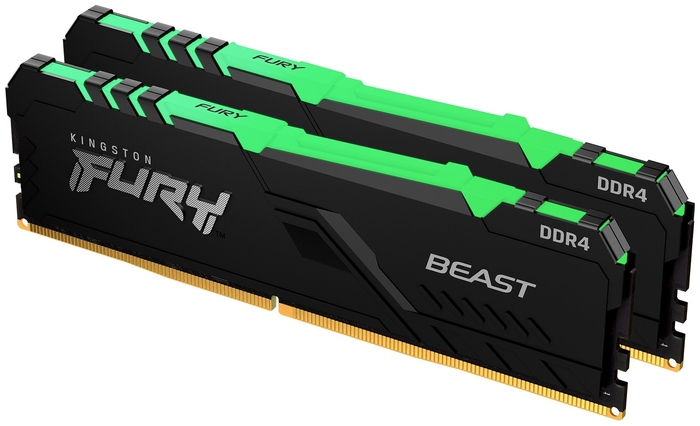 

Комплект памяти DDR4 DIMM 32Gb (2x16Gb), 3200MHz, CL16, 1.35 В, Kingston, FURY Beast RGB (KF432C16BBAK2/32), KF432C16BBAK2/32