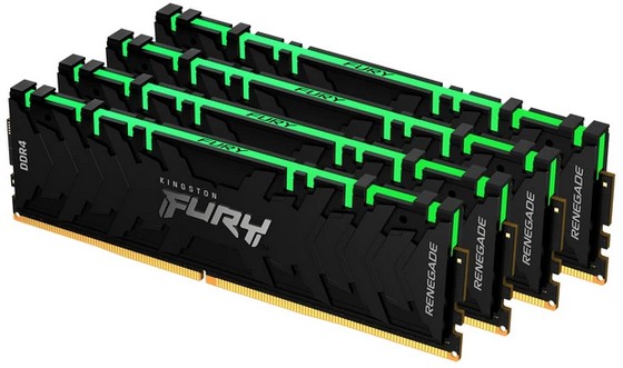 

Комплект памяти DDR4 DIMM 64Gb (4x16Gb), 3600MHz, CL16, 1.35 В, Kingston, FURY Renegade RGB (KF436C16RB1AK4/64), KF436C16RB1AK4/64
