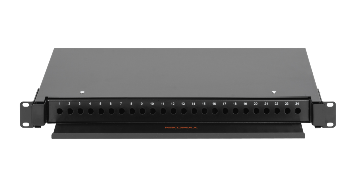 

Кросс оптический NIKOMAX, 1U, в стойку 19", 24шт.xFC/ST, выдвижной, черный (NMF-RP24FC-TS-P-1U-BK), 0
