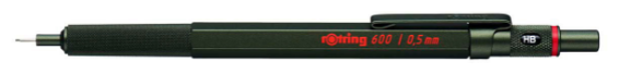 

Карандаш механический 0.5мм, сталь, зеленый, Rotring 600 (2114267), 600