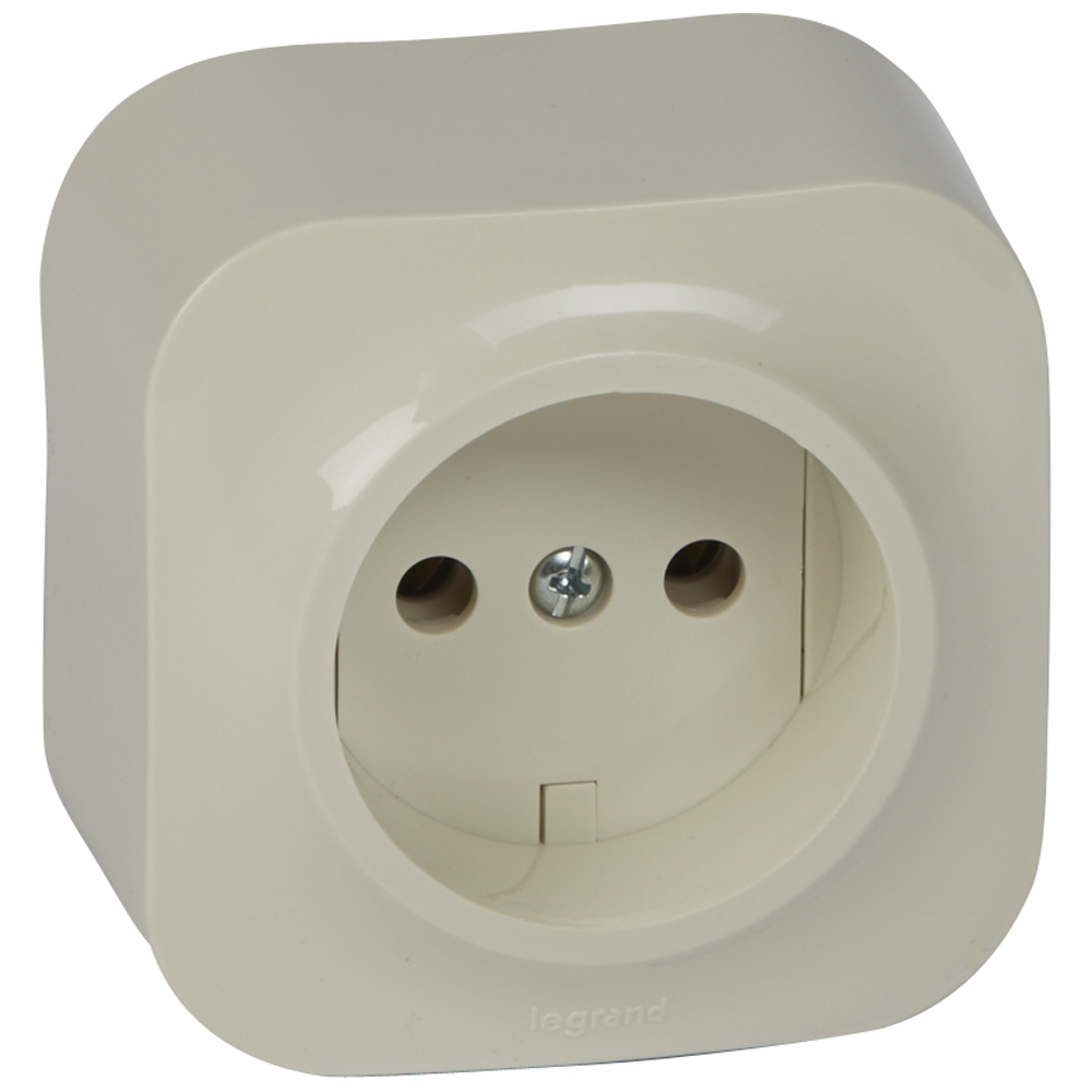 

Розетка Legrand Quteo, открытый монтаж, однопостовая, 16A, в сборе, IP20, бежевый (782240)