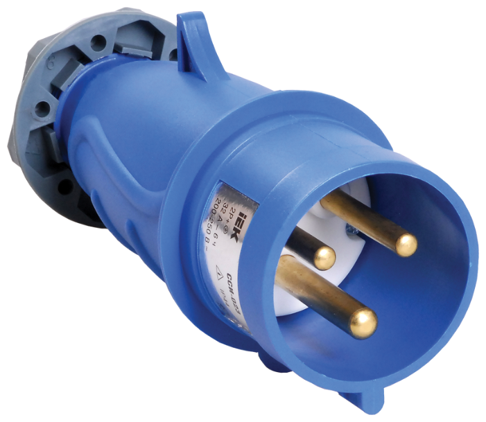 Вилка прямая IEK ССИ-023, IEC 60309-2, 32А, б/з, IP44