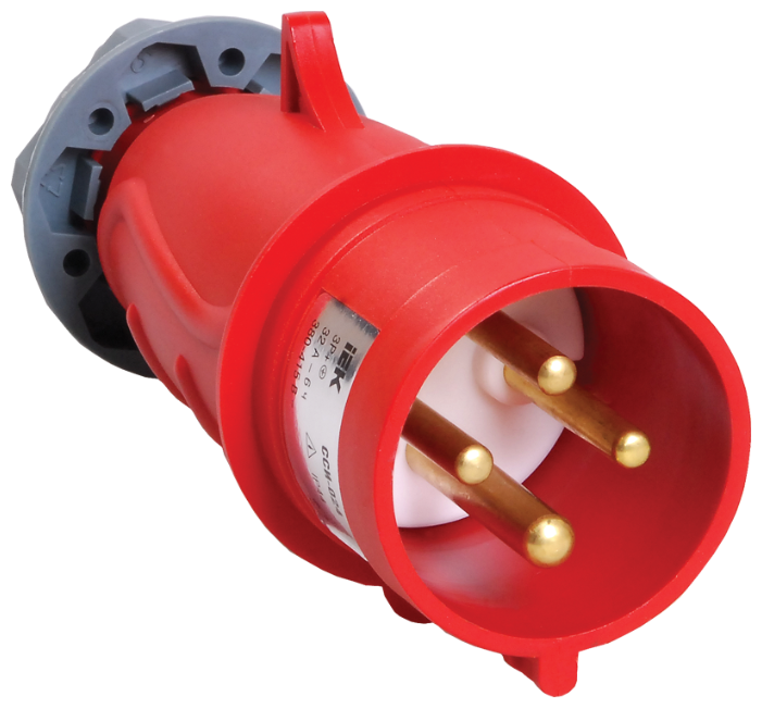Вилка прямая IEK ССИ-024, IEC 60309-2, 32А, б/з, IP44