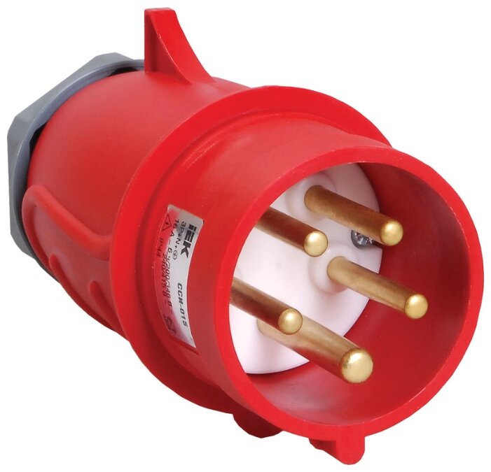 Вилка прямая IEK ССИ-025, IEC 60309-2, 32А, б/з, IP44