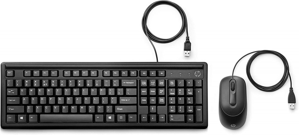 

Клавиатура + мышь HP 160, проводной, USB, черный (6HD76AA), 160