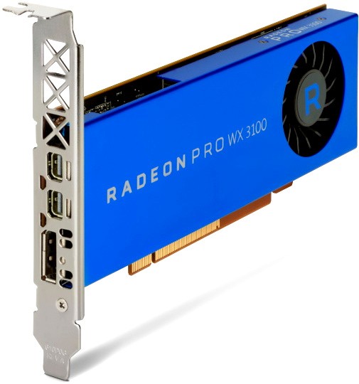 Видеокарта HP AMD Radeon PRO WX 3100, 4Gb DDR5, 128bit, PCI-E, DP, 2miniDP, Retail (2TF08AA) - фото 1