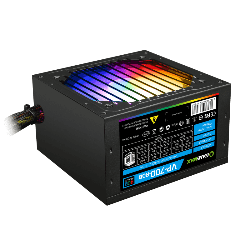 

Блок питания 700 Вт ATX GameMax VP-700-RGB, 120 мм, 80 Plus (VP-700-RGB 80+), VP-700-RGB