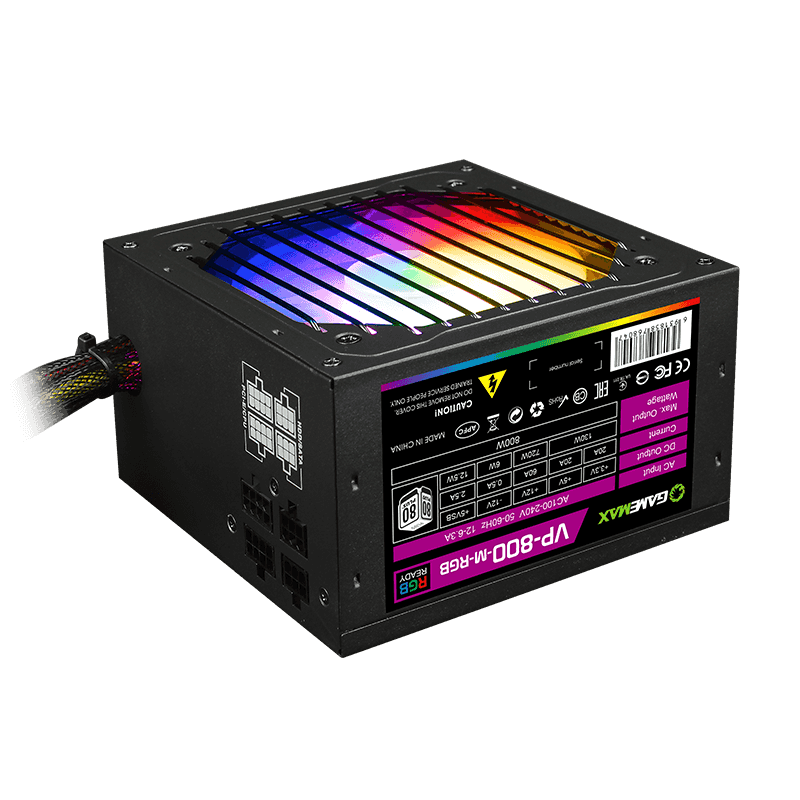 

Блок питания 800Вт ATX GameMax VP-800-RGB , 120 мм, 80 Plus (VP-800-RGB ), VP-800-RGB