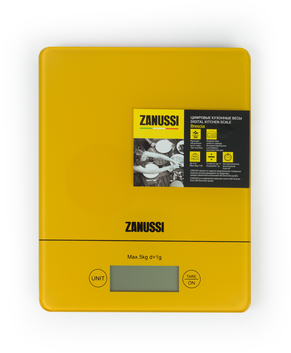 

Кухонные весы электронные Zanussi Brescia 5кг, CR2032, желтый (ZSE22224CF), Brescia