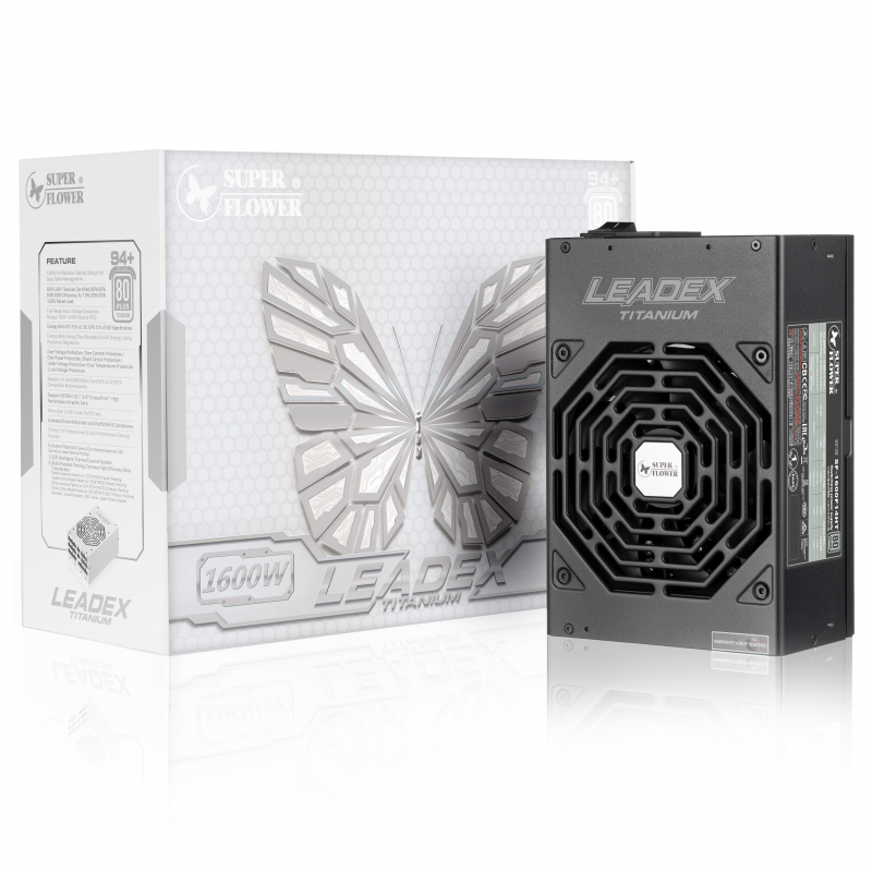 Блок питания 1.6 кВт, Super Flower Leadex, 140 мм 80 Plus Titanium