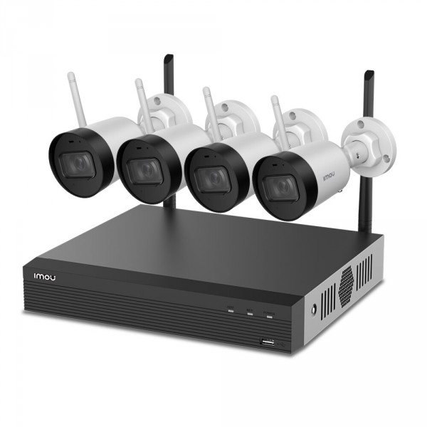 Комплект видеонаблюдения IMOU KIT/NVR1104HS-W-S2/4-G22, кол-во каналов 4, камер в комплекте: 4 (внутренние/уличные), 2 Мп, 2.8мм, ИК подсветка, HDD в комплекте: 1Tb, (KIT/NVR1104HS-W-S2/4-G22)