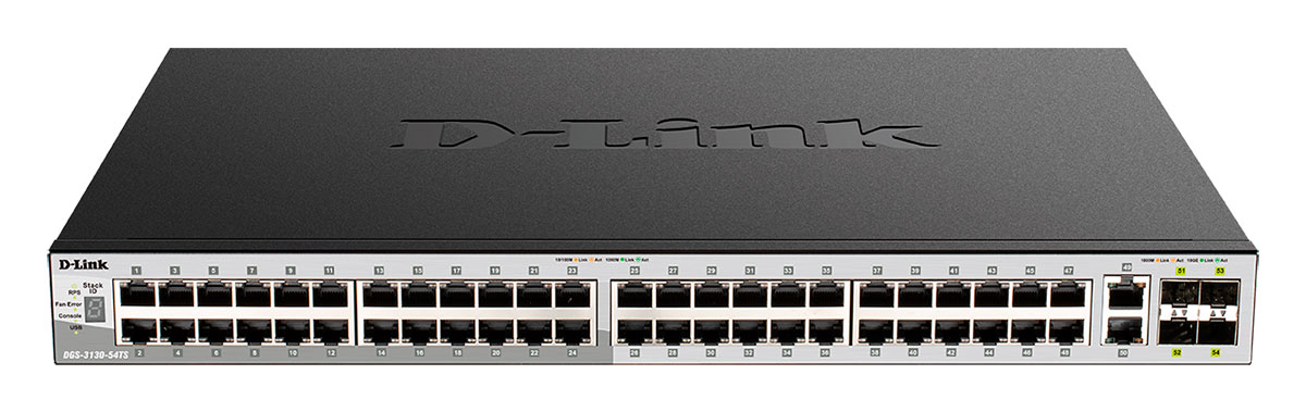 

Коммутатор D-link DGS-3130-54TS, управляемый, кол-во портов: 48x1 Гбит/с, кол-во SFP/uplink: combo RJ-45/SFP+ 6x10 Гбит/с, установка в стойку (DGS-3130-54TS/B1A), DGS-3130-54TS