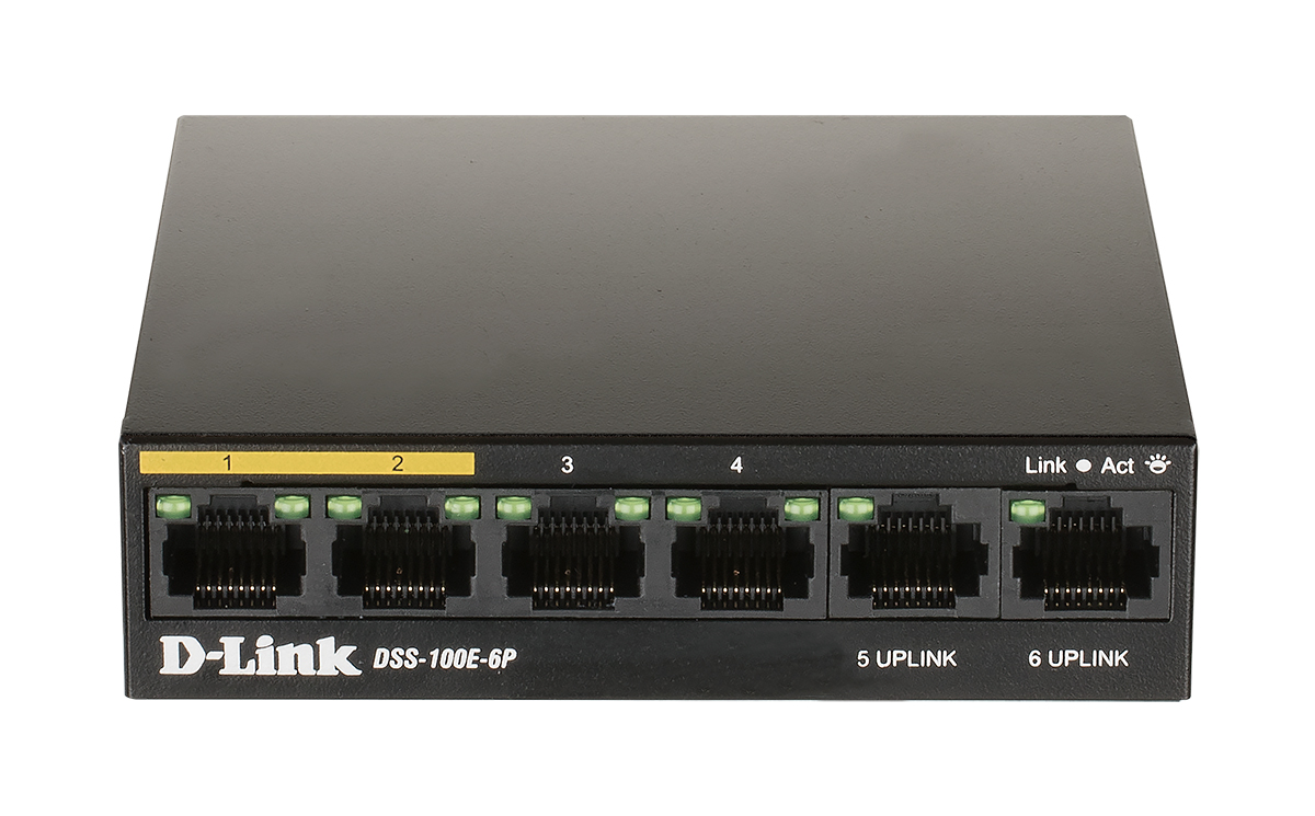

Коммутатор D-link DSS-100E-6P, кол-во портов: 6x100 Мбит/с, PoE: 4x30Вт (DSS-100E-6P/A1A), DSS-100E-6P