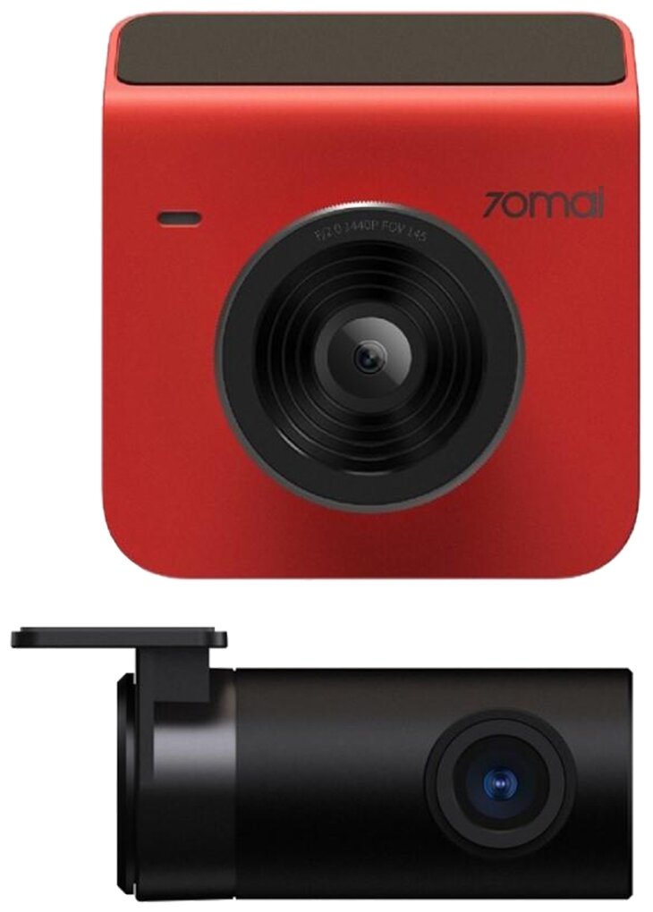 Видеорегистратор Xiaomi 70mai Dash Cam A400+Rear Cam Set, 2 камеры, 2560x1440 30 к/с, 145°, G-сенсор, WiFi, microSD (microSDHC) (Midrive A400-1 Red) 70mai Dash Cam A400+Rear Cam Set - фото 1
