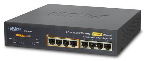

Коммутатор Planet GSD-804P, кол-во портов: 8x1 Гбит/с (макс. 60Вт) (GSD-804P), GSD-804P
