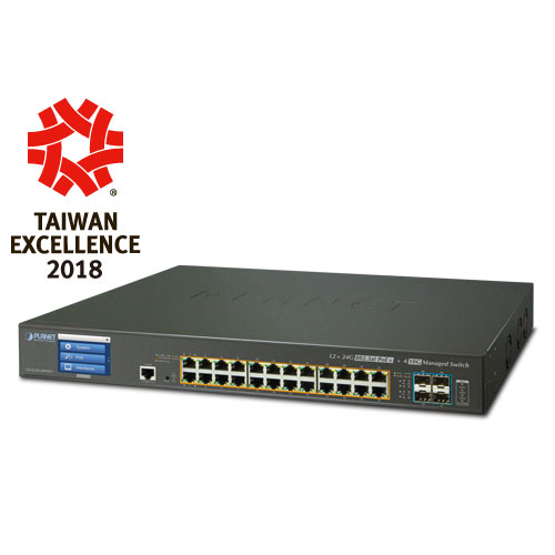 

Коммутатор Planet GS-5220-24P4XV, управляемый, кол-во портов: 24x1 Гбит/с, кол-во SFP/uplink: SFP+ 4x1 Гбит/с, установка в стойку, PoE: 24x30Вт (макс. 400Вт) (GS-5220-24P4XV), GS-5220-24P4XV
