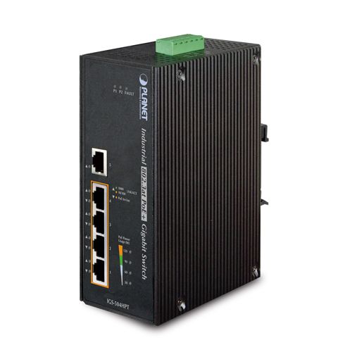 

Коммутатор Planet IGS-504HPT, кол-во портов: 5x1 Гбит/с, PoE (макс. 135 Вт) (IGS-504HPT), IGS-504HPT