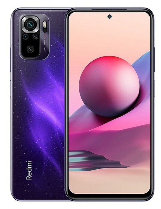 

Смартфон Xiaomi Redmi Note 10S, 6.43" 2400x1080 AMOLED, MediaTek Helio G95, 6Gb RAM, 128Gb, 3G/4G, NFC, Wi-Fi, BT, 4xCam, 2-Sim, 5000mAh, USB Type-C, Android 11, фиолетовый (34648), Redmi Note 10S