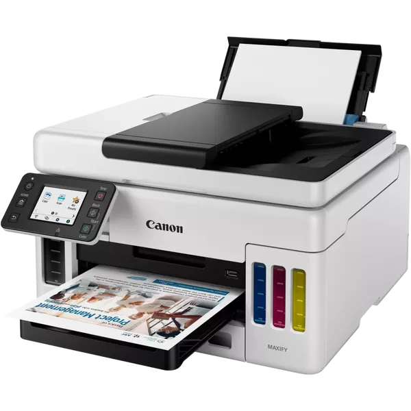 

МФУ струйный Canon Maxify GX6040, A4, цветной, 24стр/мин (A4 ч/б), 15.5стр/мин (A4 цв.), 1200x600dpi, дуплекс, АПД-50 листов, СНПЧ, сетевой, Wi-Fi, USB (4470C009), GX6040