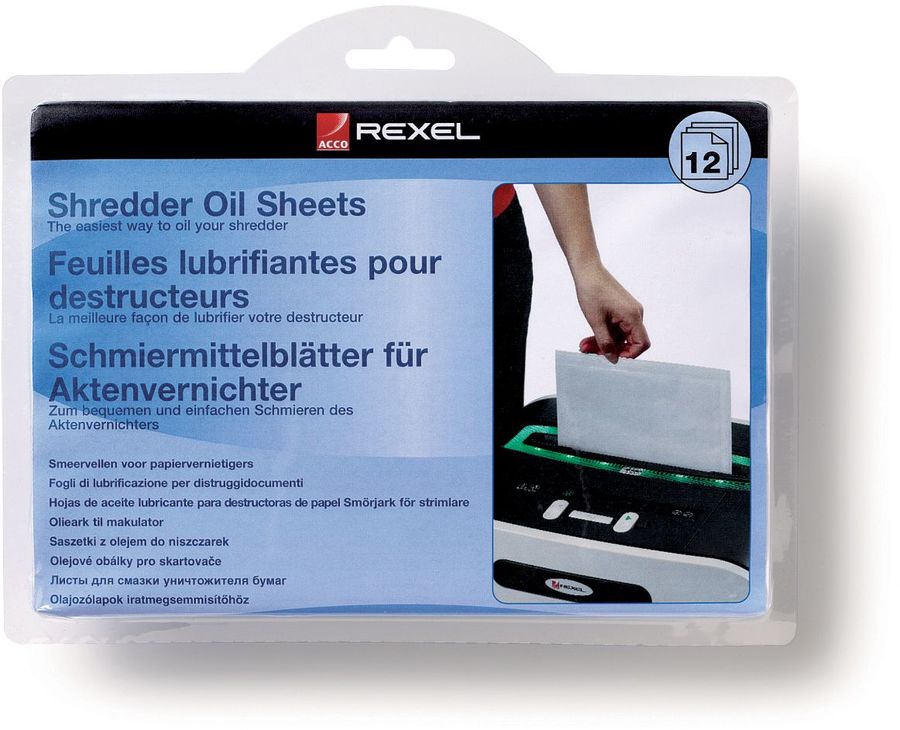 

Масляные листы для шредера Rexel Oil List pack 12, 12шт. (2101948), Oil List pack 12