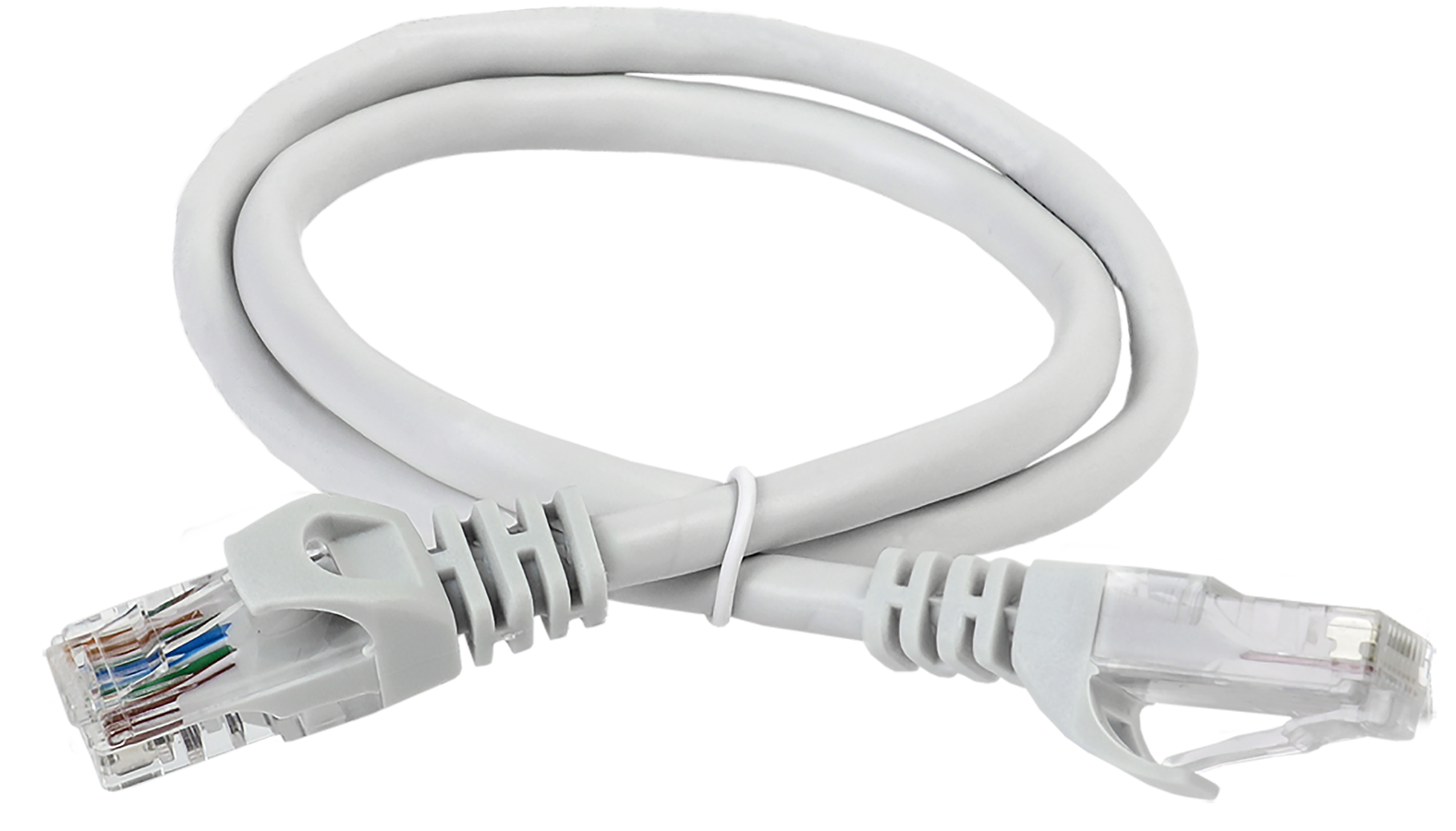 Патч-корд U/UTP кат.6a, 1м, RJ45-RJ45, серый, LSZH, ITK (PC01-C6AUL-1M)