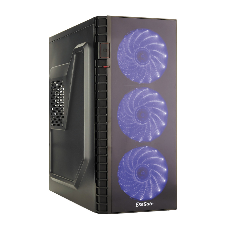 

Корпус ExeGate EVO-7216, ATX, Midi-Tower, USB 3.0, черный/синий, 500Вт (EX278418RUS), EVO-7216